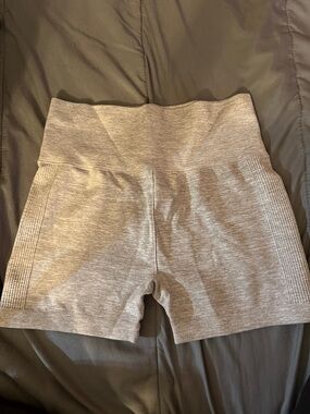 Forever 21 Light Gray High-Waist Bike Shorts